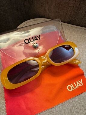 Quay Australia So Serious Yellow Oval Sunglasses